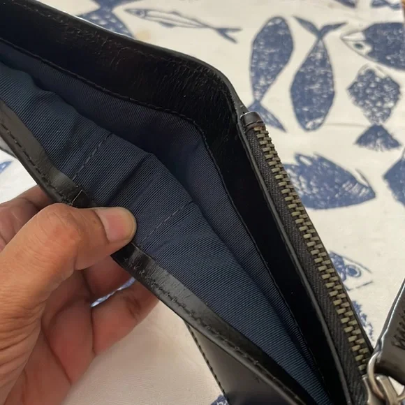 Superdry bifold wallet, premium black leather - Picture 7 of 10